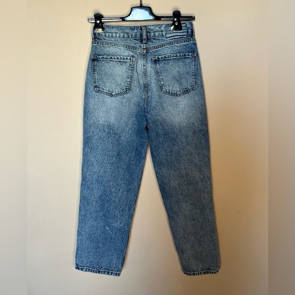 Revice Women's Size 27 Cross Over Distressed Straight Leg Denim Jean - Picture 5 of 10